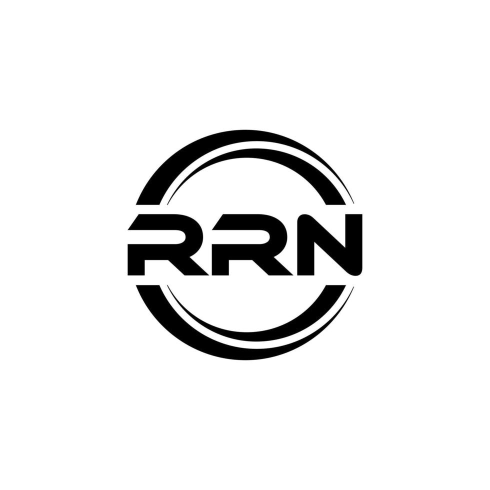 rrn brev logotyp design i illustration. vektor logotyp, kalligrafi mönster för logotyp, affisch, inbjudan, etc.