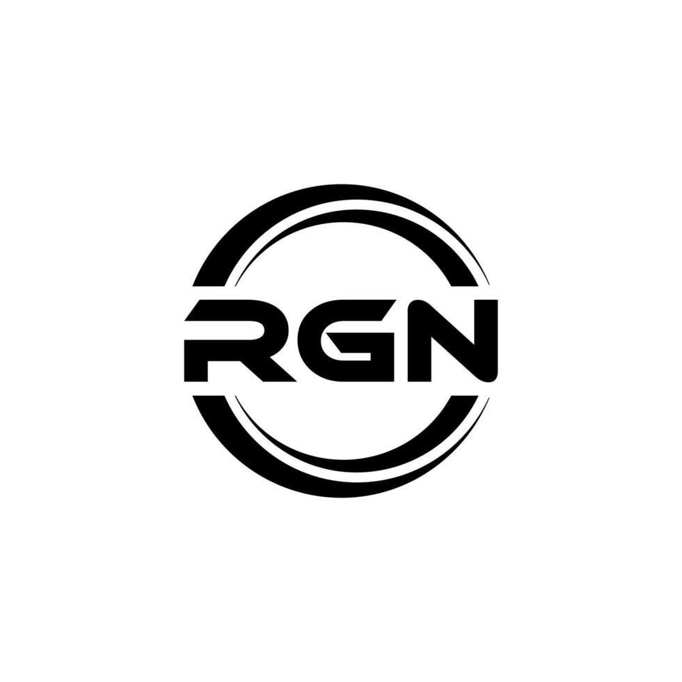 rgn brev logotyp design i illustration. vektor logotyp, kalligrafi mönster för logotyp, affisch, inbjudan, etc.