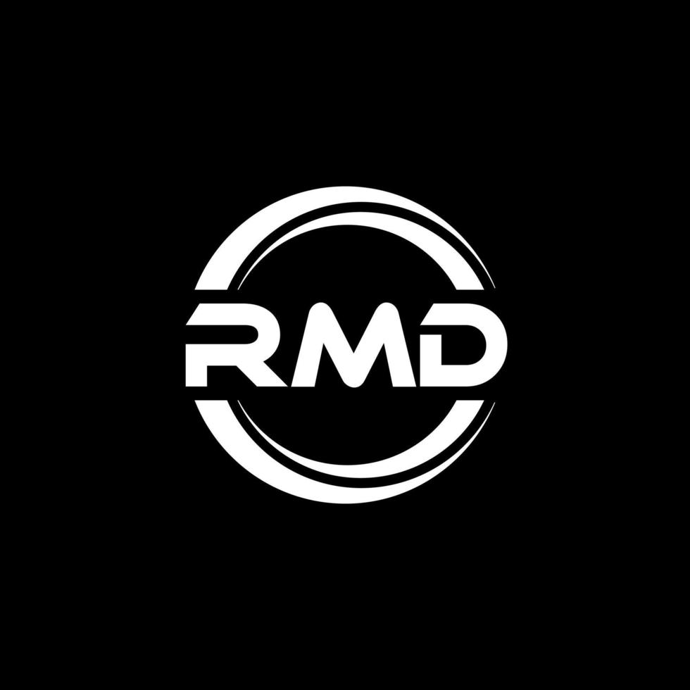 rmd brev logotyp design i illustration. vektor logotyp, kalligrafi mönster för logotyp, affisch, inbjudan, etc.