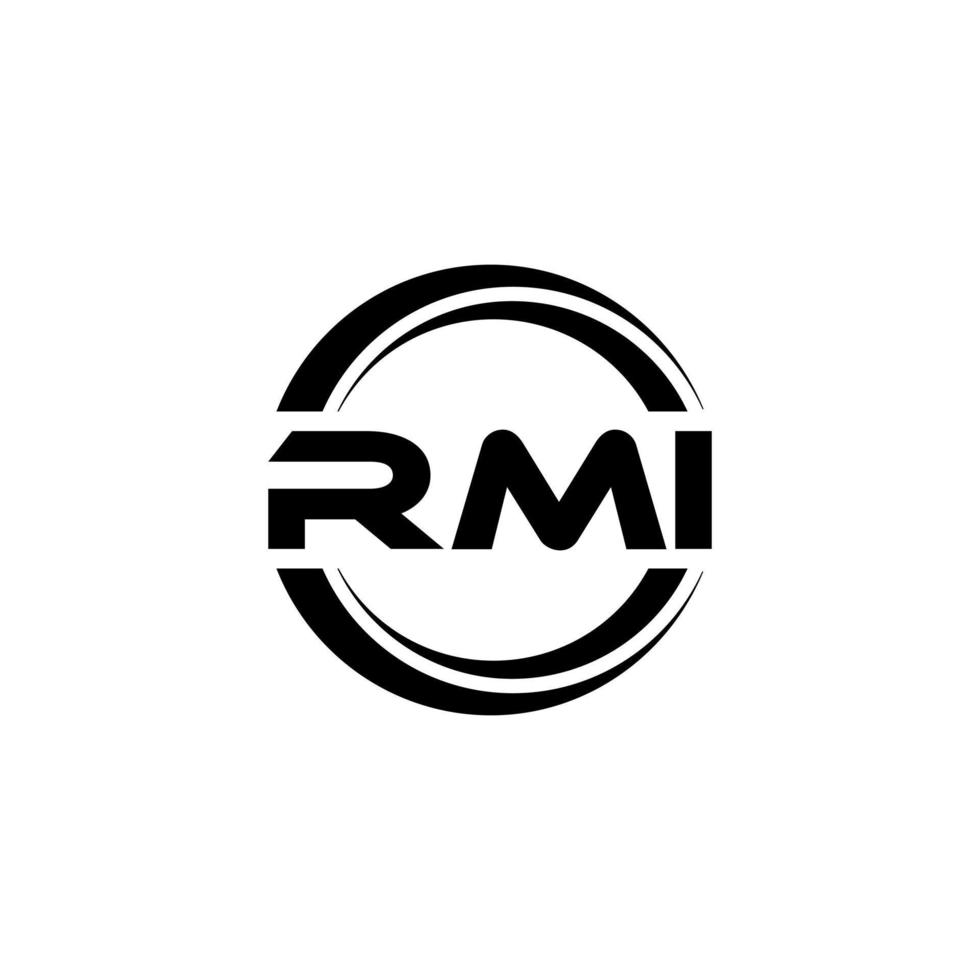 rmi brev logotyp design i illustration. vektor logotyp, kalligrafi mönster för logotyp, affisch, inbjudan, etc.