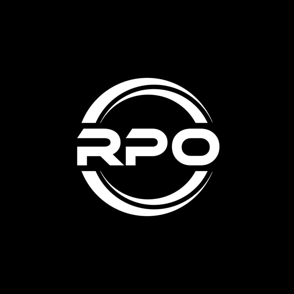 rpo brev logotyp design i illustration. vektor logotyp, kalligrafi mönster för logotyp, affisch, inbjudan, etc.