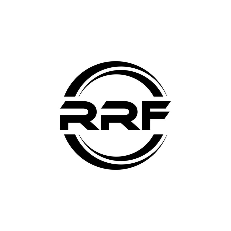 rrf brev logotyp design i illustration. vektor logotyp, kalligrafi mönster för logotyp, affisch, inbjudan, etc.