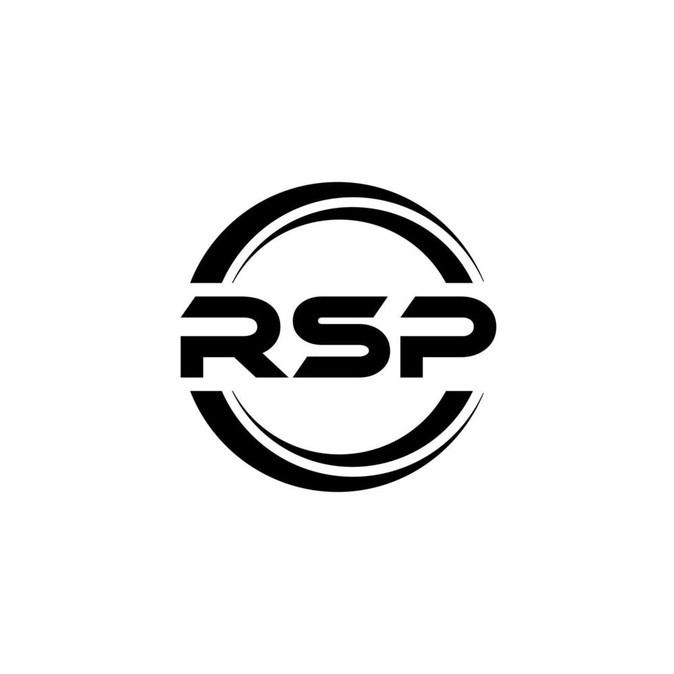 rsp brev logotyp design i illustration. vektor logotyp, kalligrafi mönster för logotyp, affisch, inbjudan, etc.