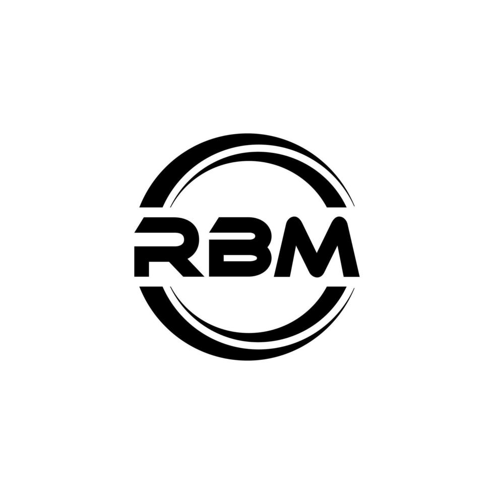 rbm brev logotyp design i illustration. vektor logotyp, kalligrafi mönster för logotyp, affisch, inbjudan, etc.