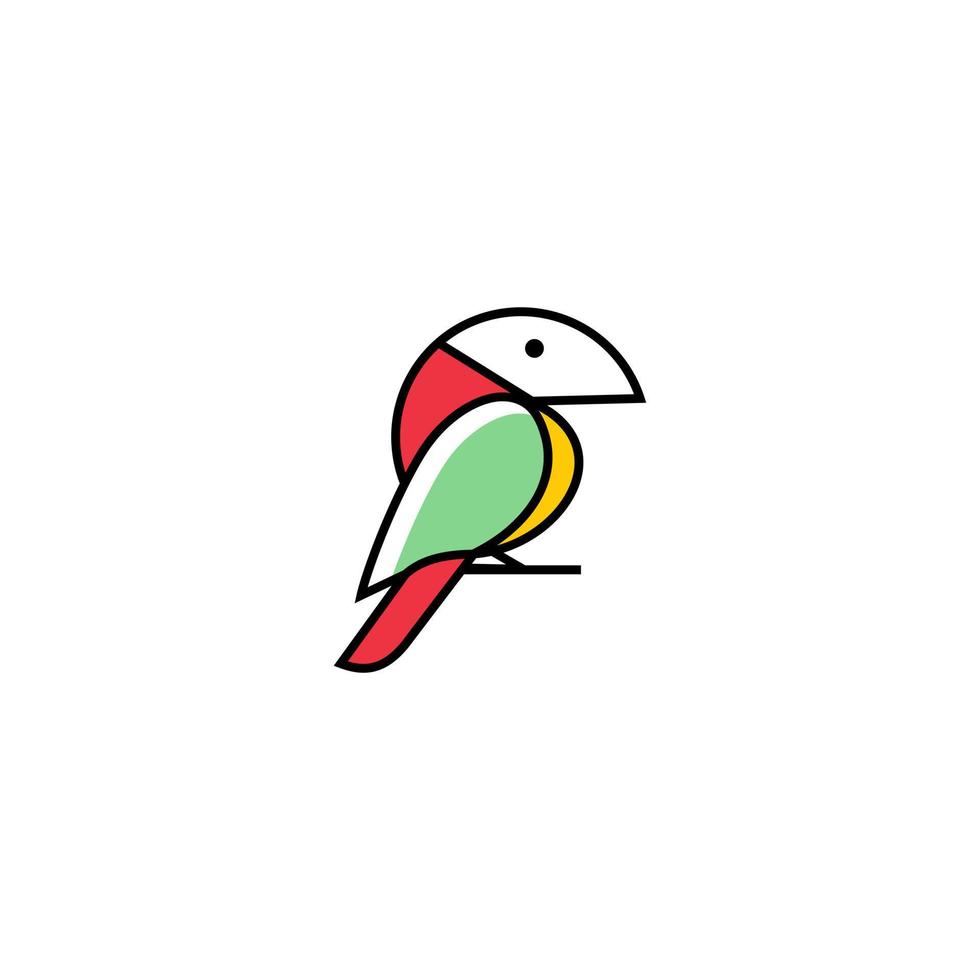 toucan fågel linjekonst logotyp vektor mall