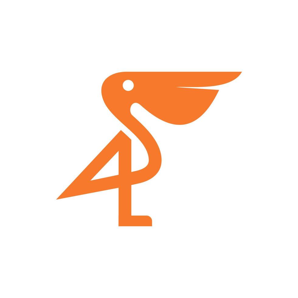 Pelikan-Vogel-Logo abstrakte Design-Vektor-Vorlage vektor