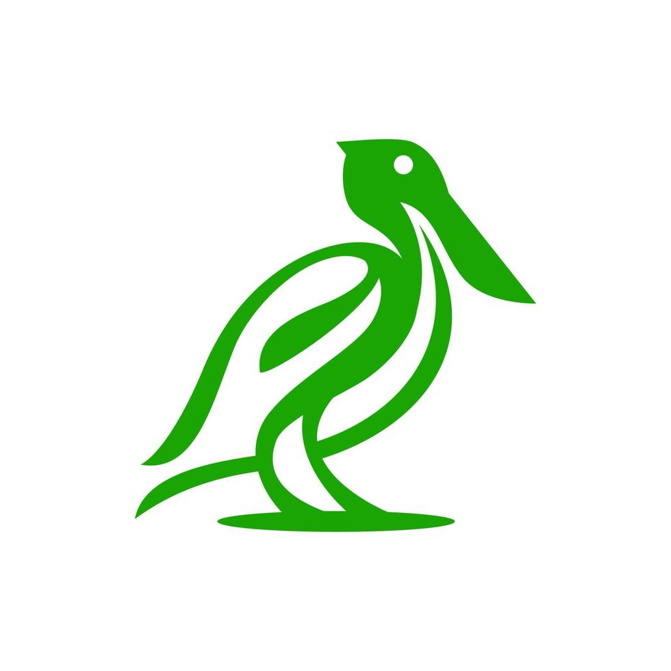 pelikan fågel logotyp abstrakt design vektor mall