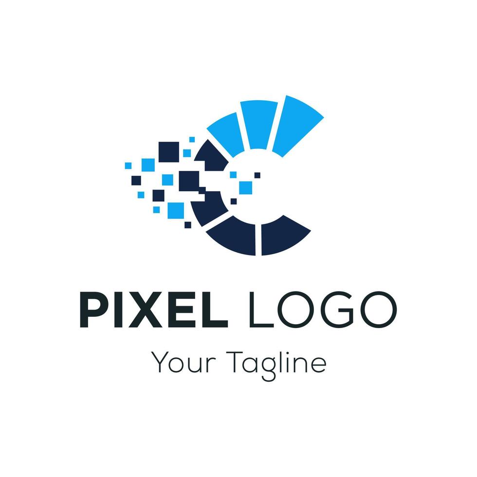 Pixel Logo Design Vektor Vorlage