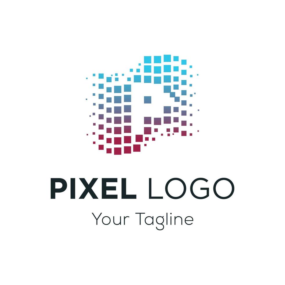 pixel logotyp design vektor mall