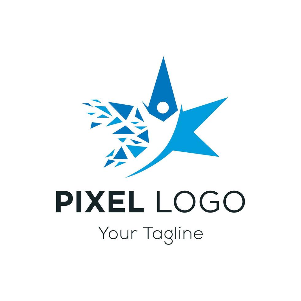 pixel logotyp design vektor mall