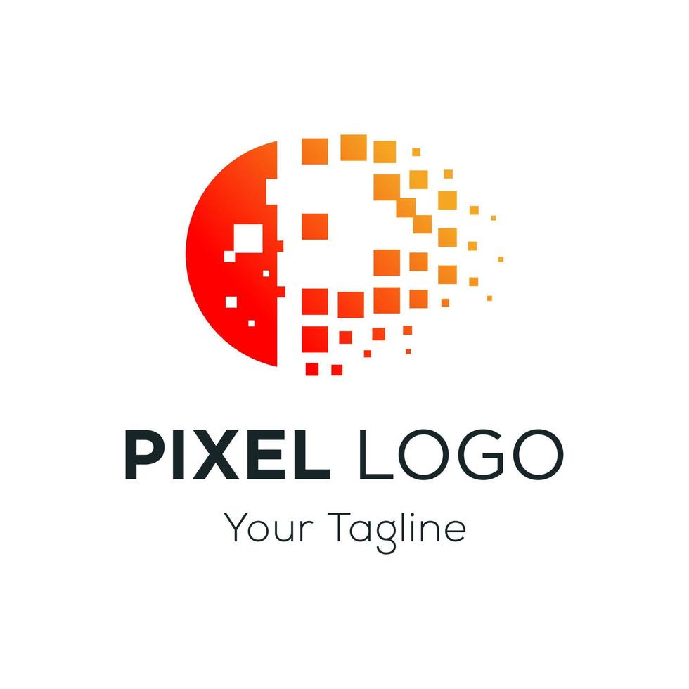 Pixel Logo Design Vektor Vorlage