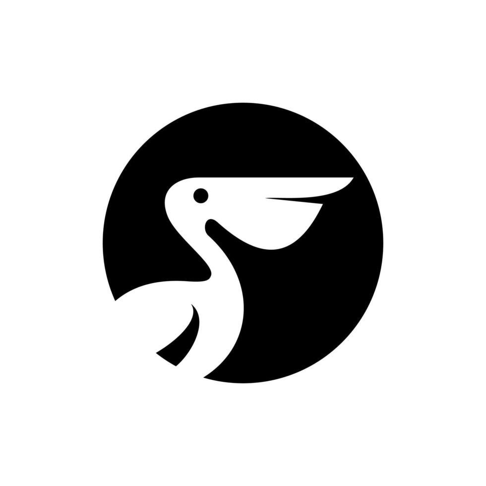 pelikan fågel logotyp abstrakt design vektor mall