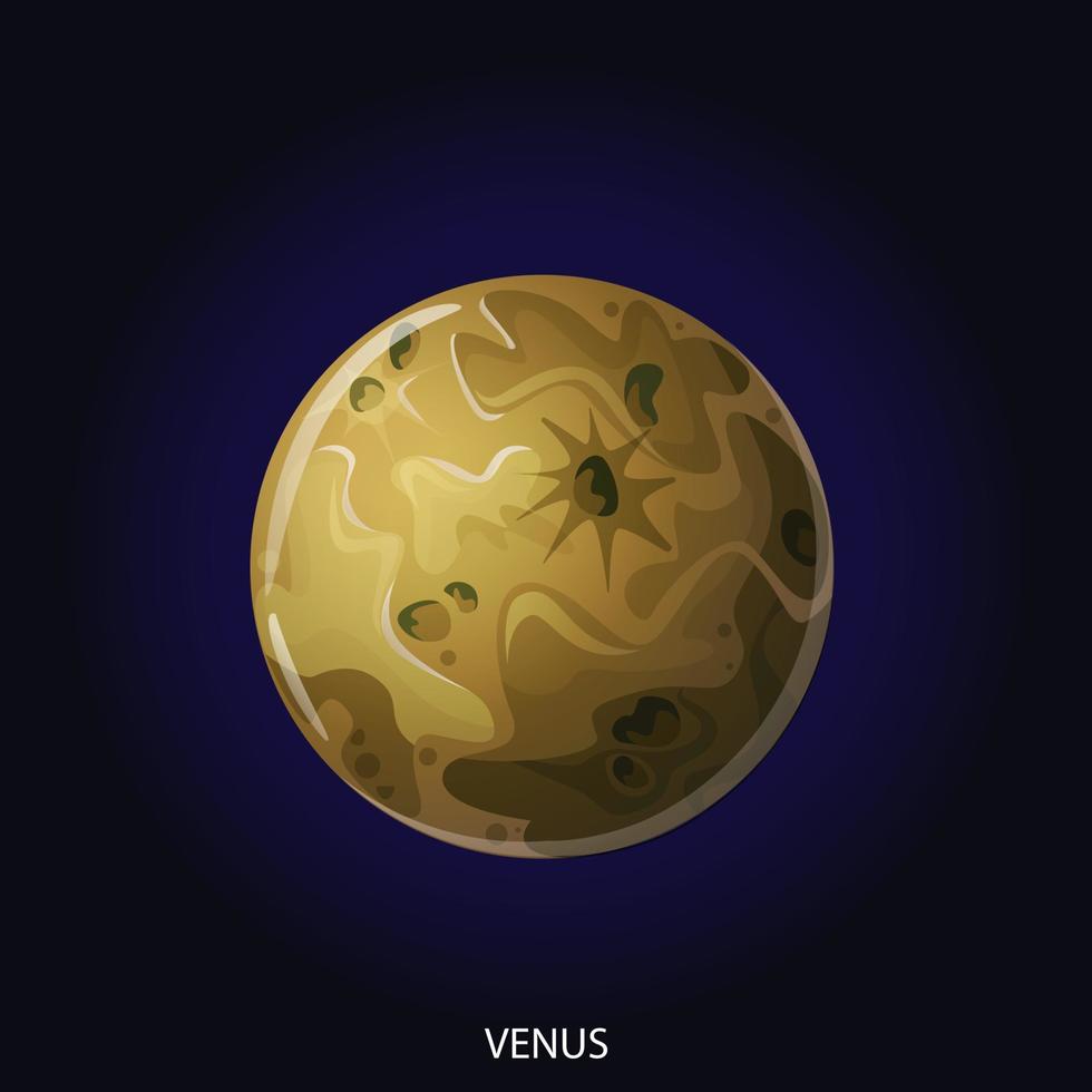 planet venus tecknad serie vektor illustration