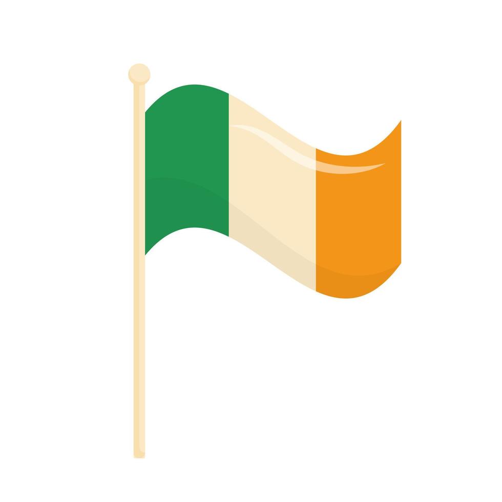 irisch Flagge isoliert auf Weiß. Patrick's Tag Urlaub Symbol. vektor