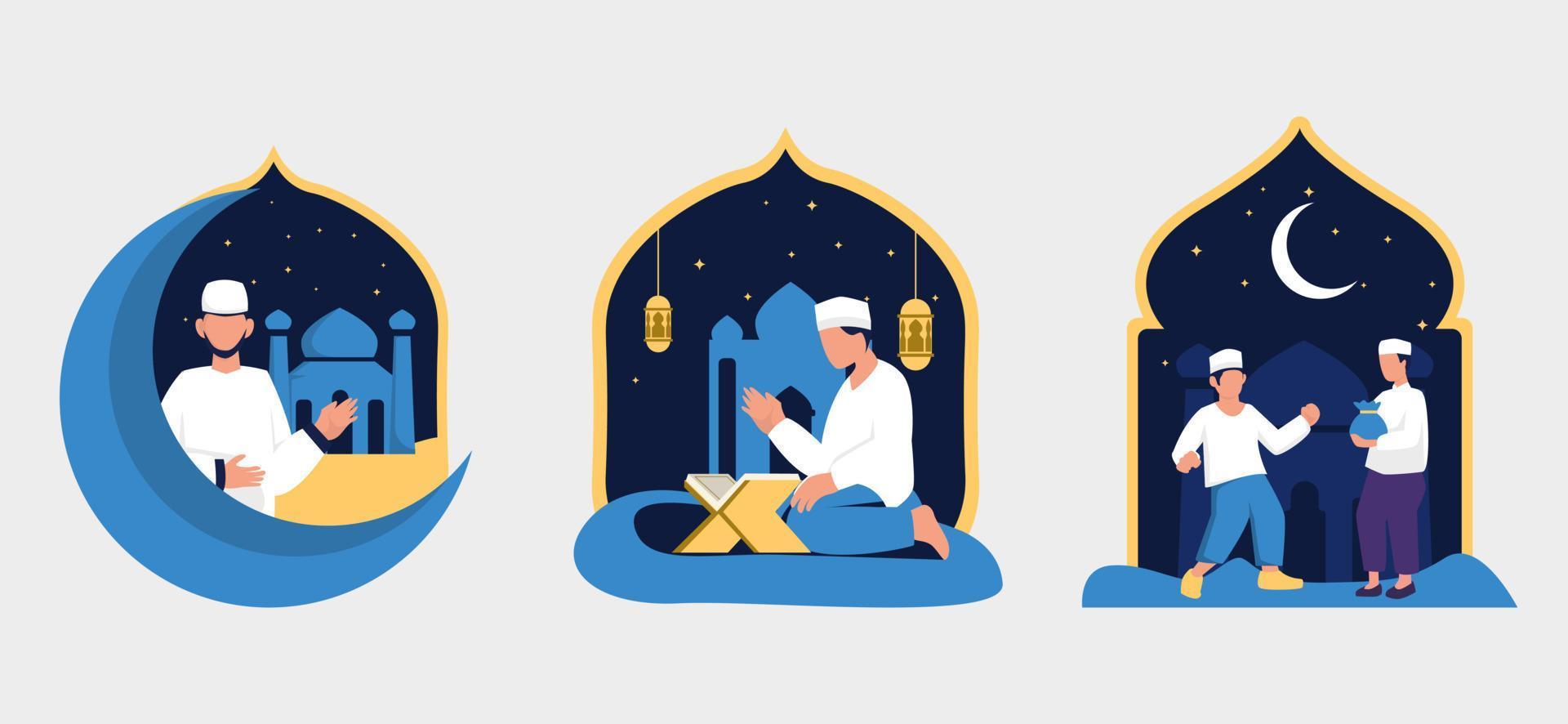 ramadan kareem platt bunt design vektor