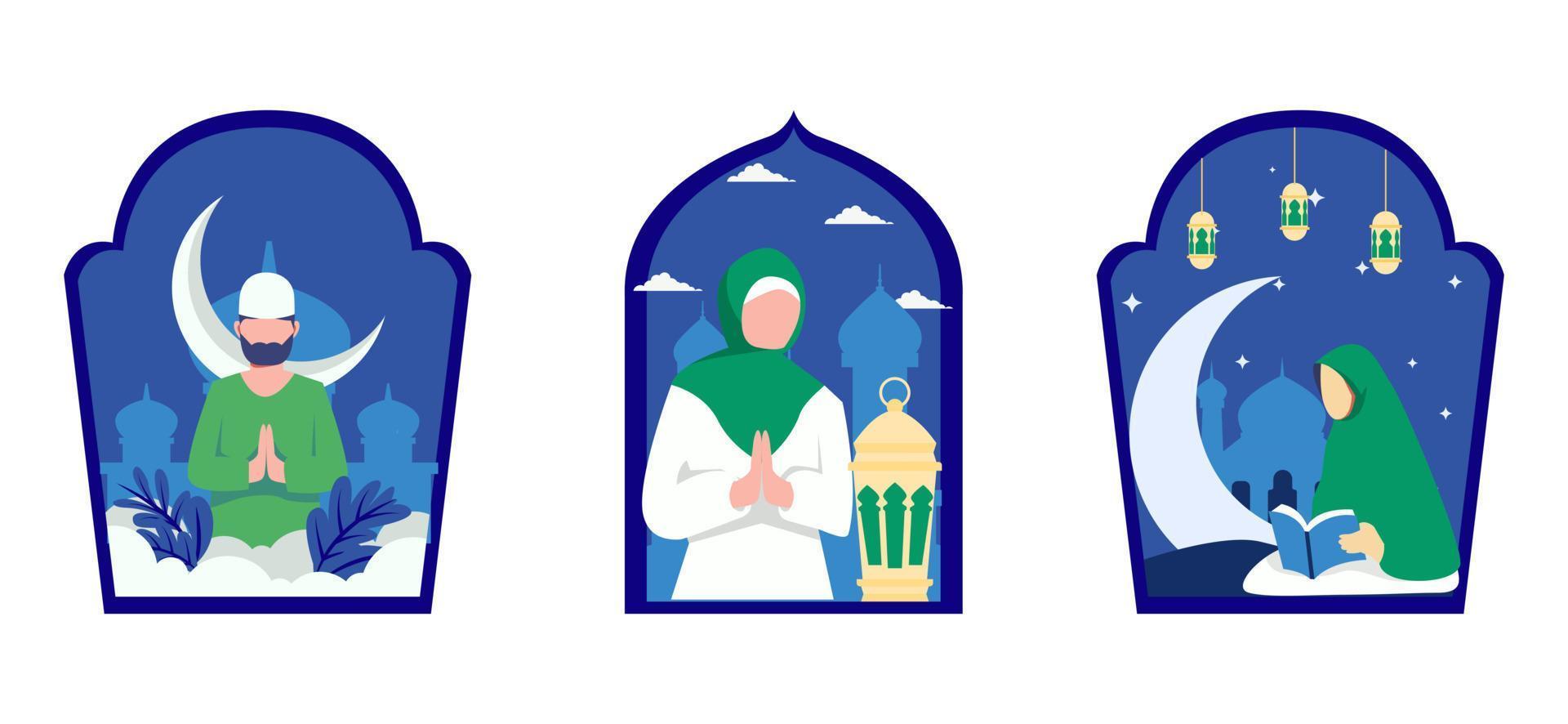 Ramadan kareem eben bündeln Design vektor