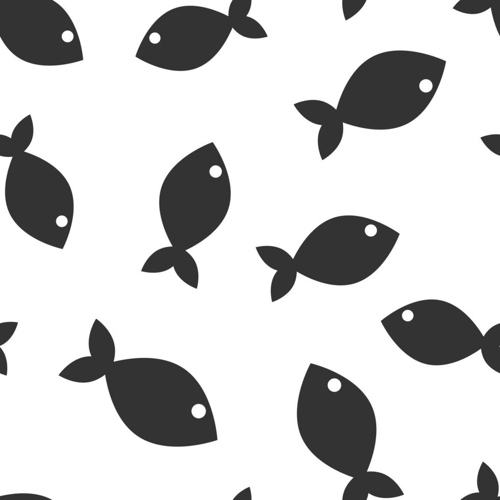 Fisch Zeichen Symbol nahtlos Muster Hintergrund. Goldfisch Vektor Illustration auf Weiß isoliert Hintergrund. Meeresfrüchte Geschäft Konzept.
