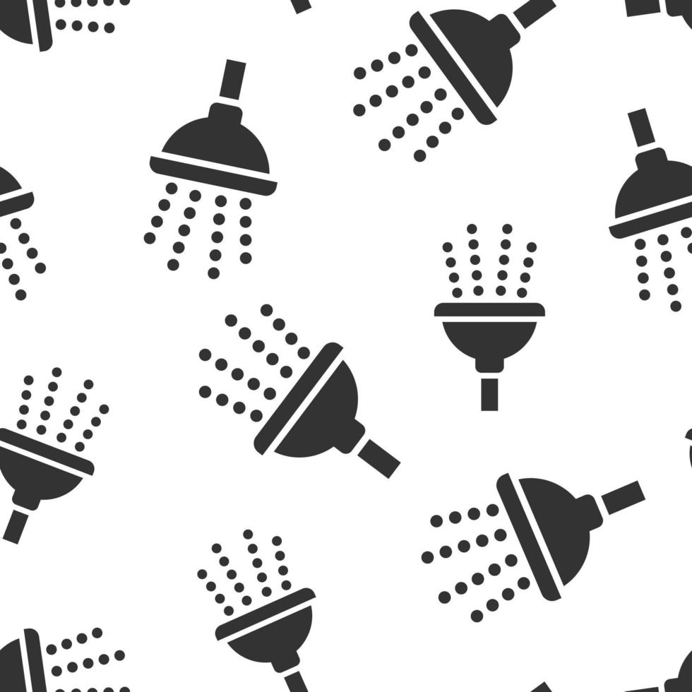 Dusche Zeichen Symbol nahtlos Muster Hintergrund. Badezimmer Wasser Gerät Vektor Illustration auf Weiß isoliert Hintergrund. waschen Geschäft Konzept.