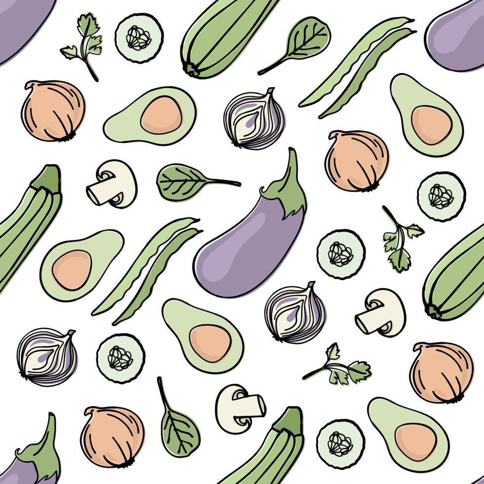 vegetabiliska blanda paleo diet sömlös mönster vektor illustration