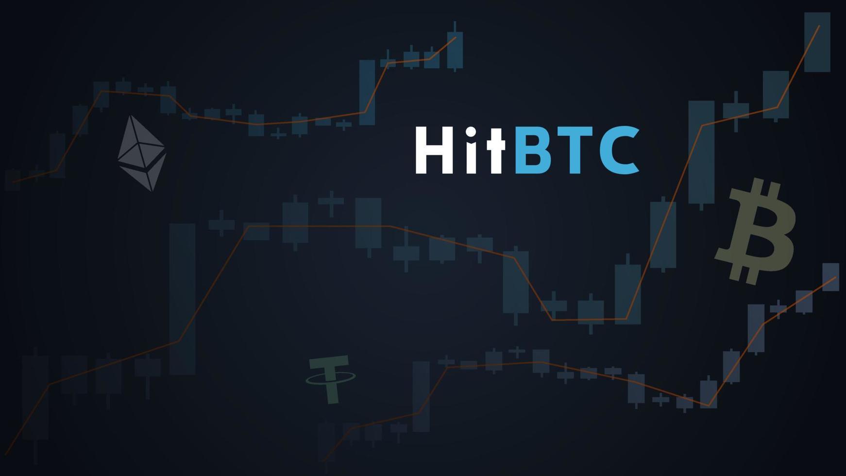 hitbtc kryptovaluta stock marknadsföra namn på abstrakt digital bakgrund. crypto stock utbyta för Nyheter och media. vektor eps10.