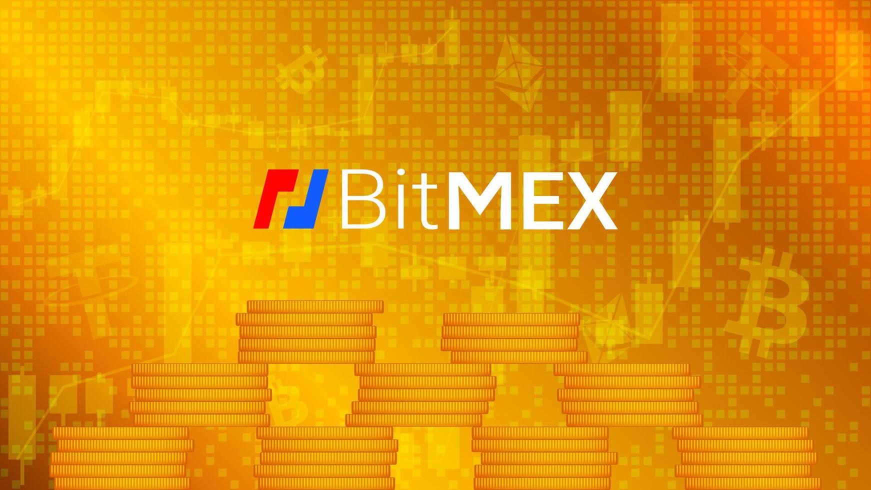 bitmex kryptovaluta stock marknadsföra namn med logotyp på abstrakt digital bakgrund. crypto stock utbyta för Nyheter och media. vektor eps10.