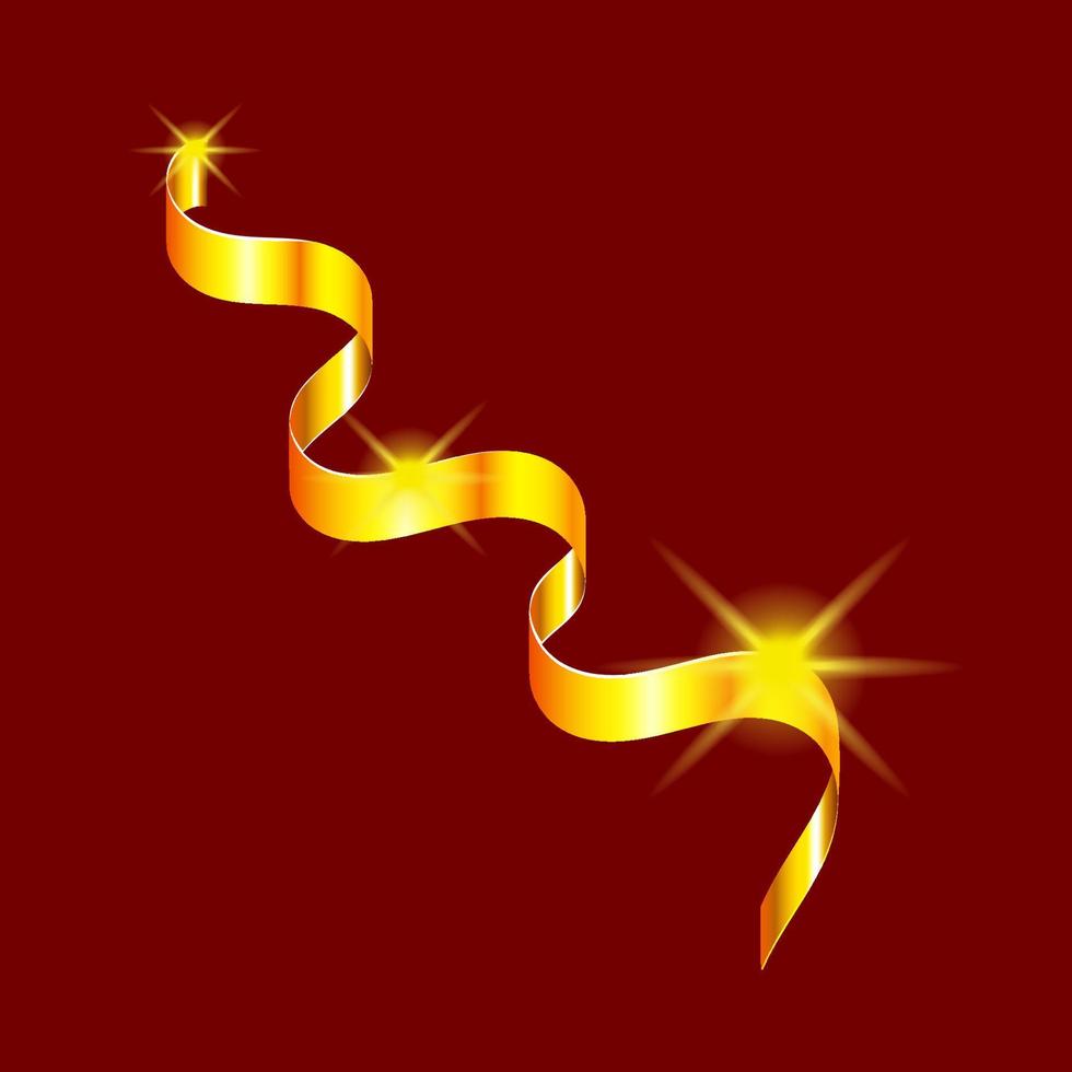 Spiral- golden Band mit leuchtenden Sterne. zum das Design von Banner, Karten und Websites. Design Element zum Gruß Karten zum Valentinsgrüße Tag. Vektor. vektor