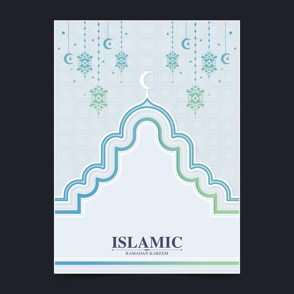 färgglad ramadan kareem islamisk affisch vektor