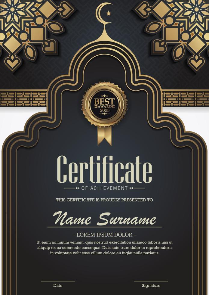 lyx islamic ramadan tilldela certifikat vektor