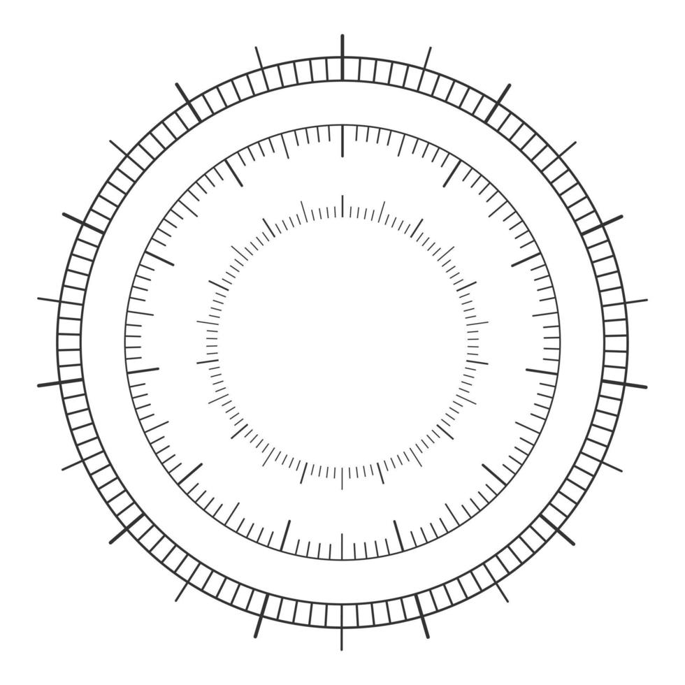 einstellen von kreisförmig 360 Grad Skala. Barometer, Kompass, Thermometer Messung Werkzeug Vorlage vektor