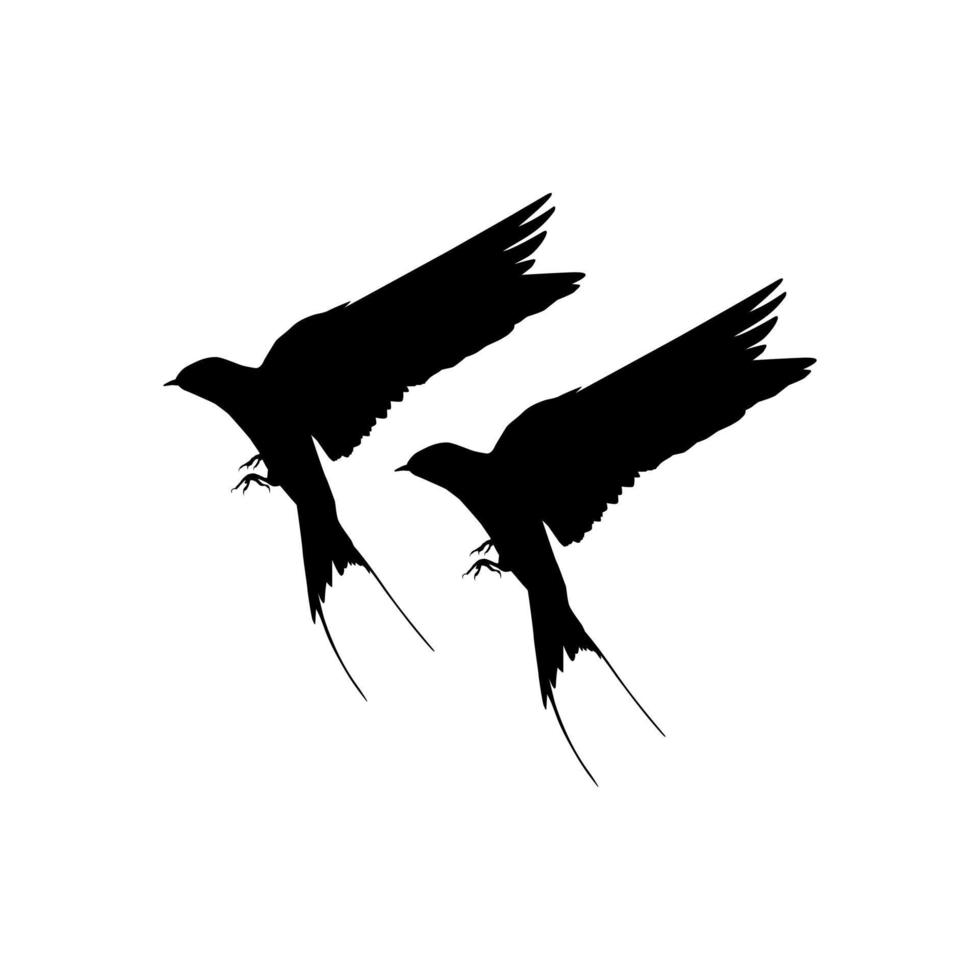 fliegend Paar von das schlucken Vogel Silhouette zum Logo, Piktogramm, Webseite. Kunst Illustration oder Grafik Design Element. Vektor Illustration