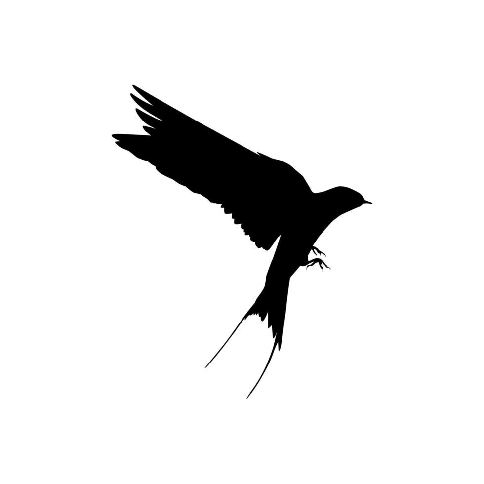 fliegende Schwalbenvogelsilhouette für Logo, Piktogramm, Website. Kunstillustration oder Grafikdesignelement. Vektor-Illustration vektor