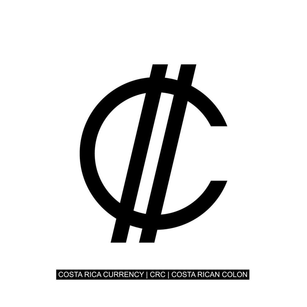 Costa Rica Währung Symbol, Costa Rican Doppelpunkt Symbol, crc unterzeichnen. Vektor Illustration