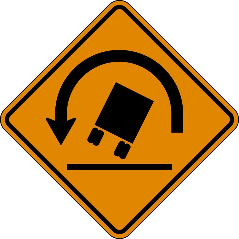 trafik tecken, lastbil rulla över varning tecken vektor