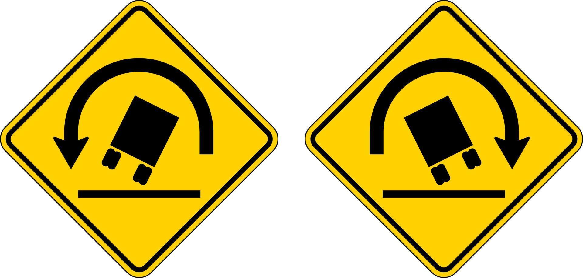 trafik tecken, lastbil rulla över varning tecken vektor