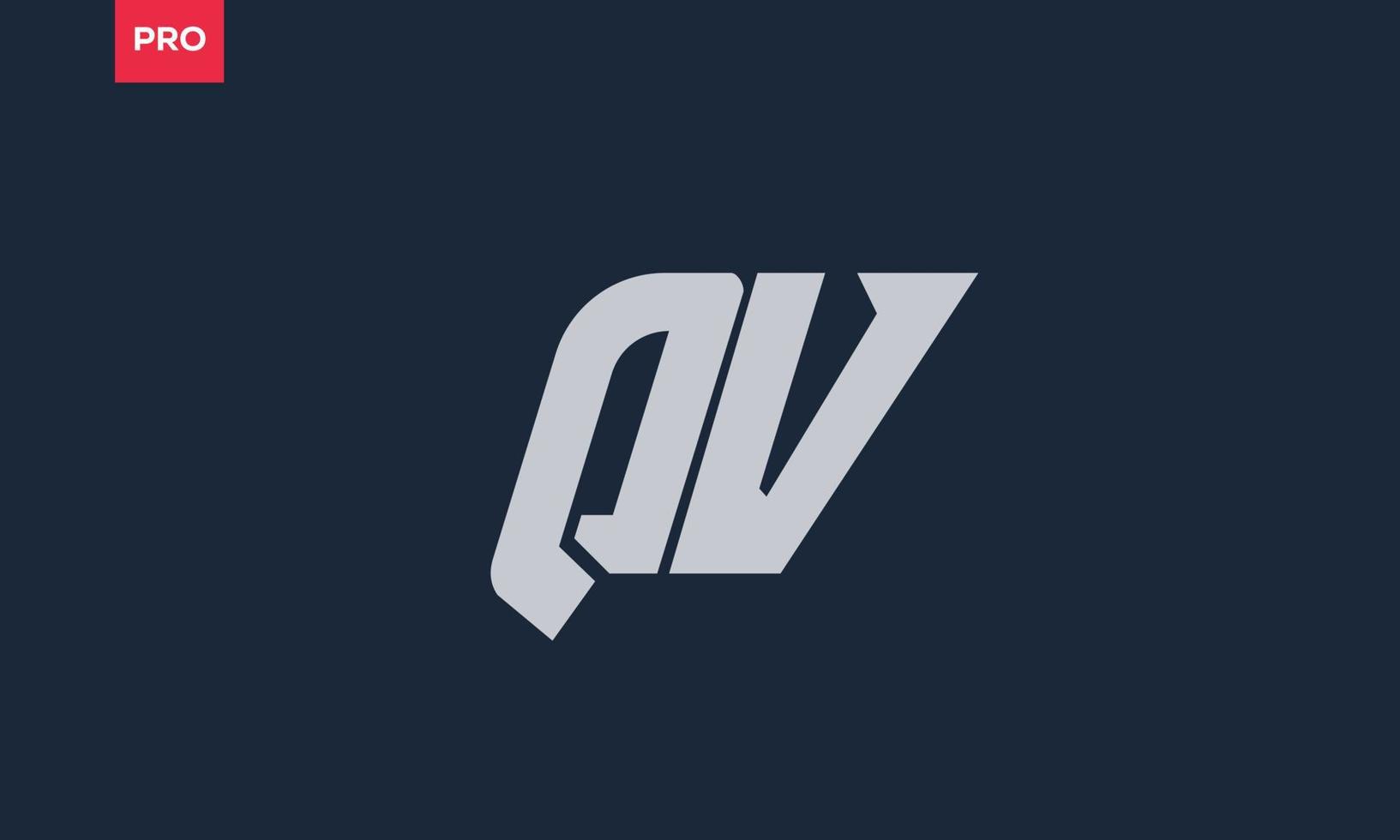 alfabet brev initialer monogram logotyp qv, vq, q och v vektor