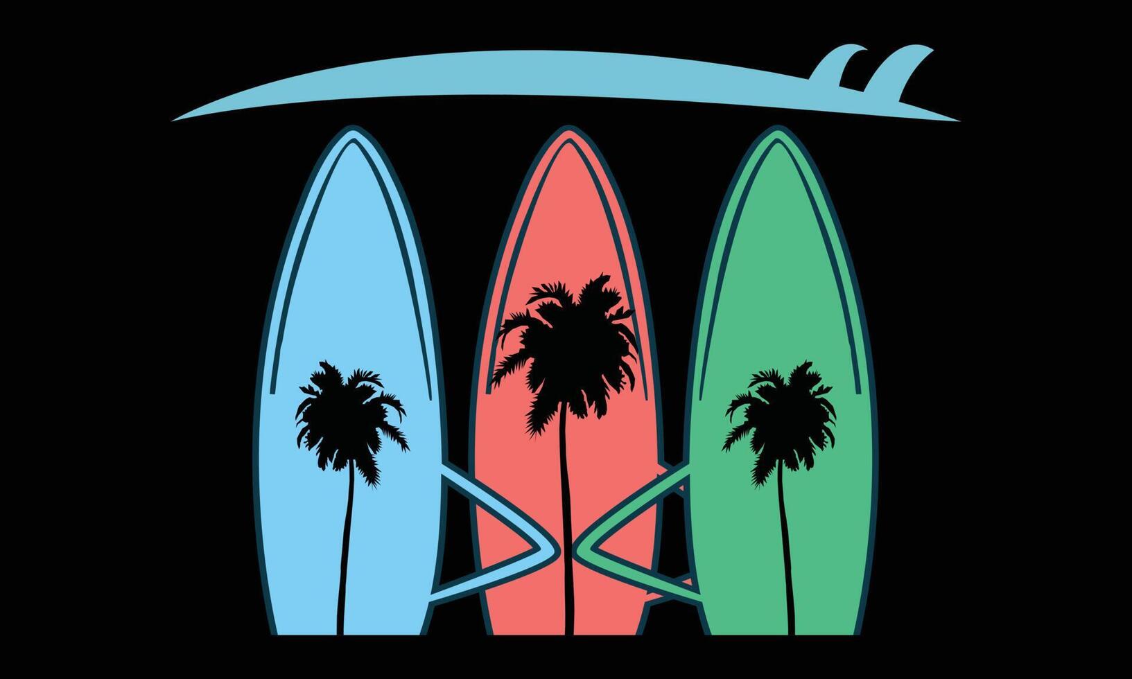 surfing strand, och berg svg illustration design. motiverande surfing strand, berg svg illustration ClipArt kreativ ungar, och surfing strand vektor illustration.