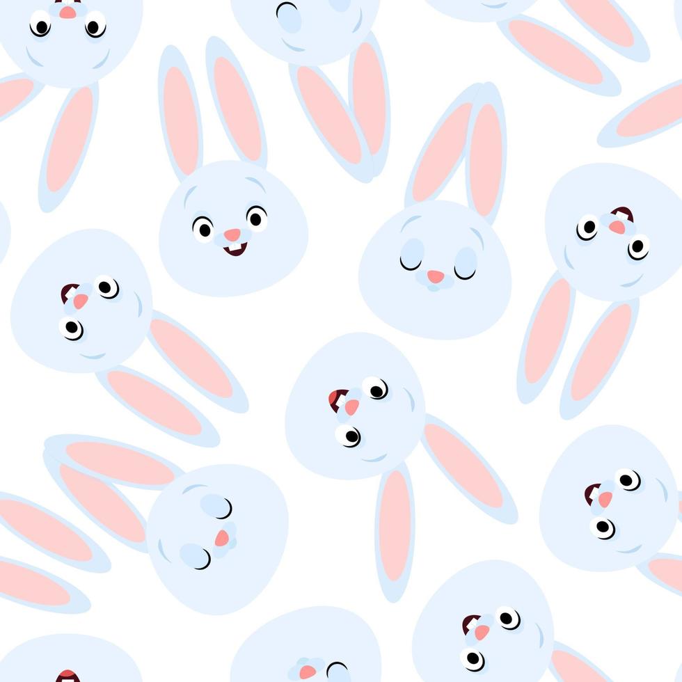 delikat sömlös mönster med vit kaniner vektor