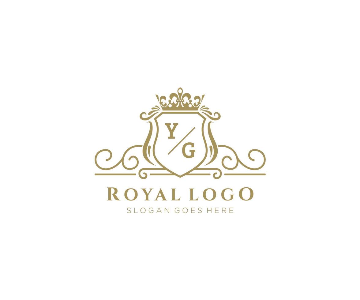 Initiale yg Brief luxuriös Marke Logo Vorlage, zum Restaurant, Königtum, Boutique, Cafe, Hotel, heraldisch, Schmuck, Mode und andere Vektor Illustration.
