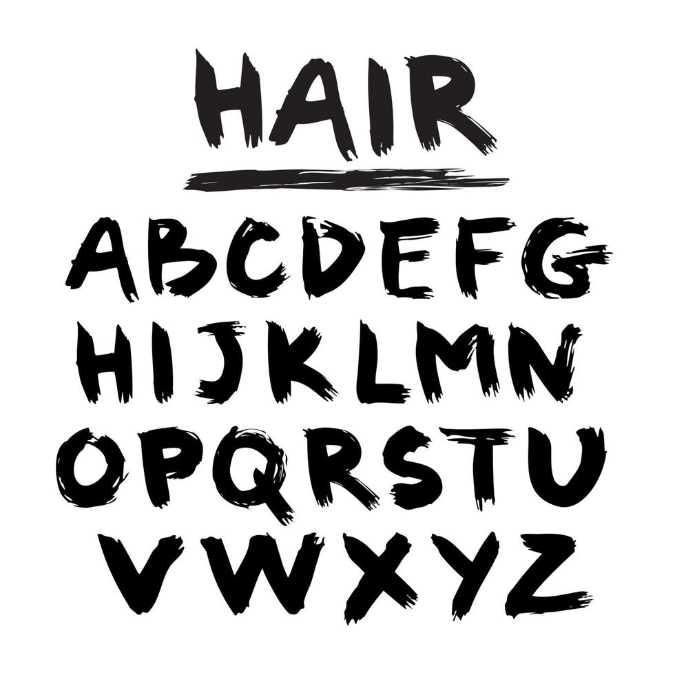 ABC hand dragen font. modern borsta text. kalligrafi alfabet på en vit bakgrund vektor