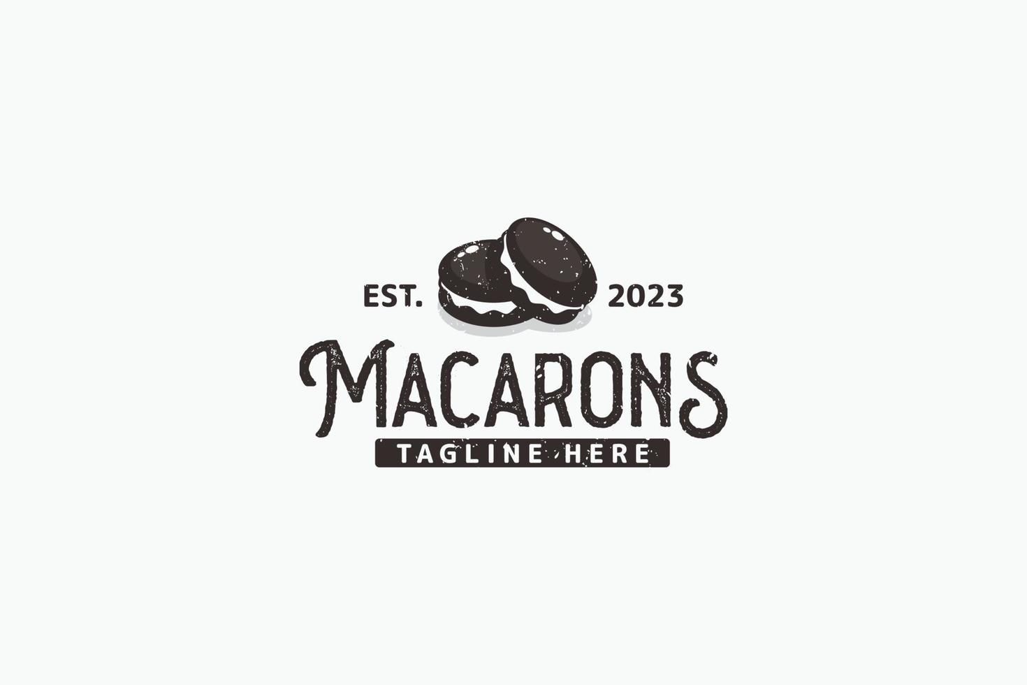 macarons logotyp i årgång stil för några företag, framförallt konditori, bageri, Kafé, etc. vektor