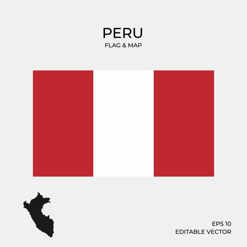 peru karta och flagga vektor