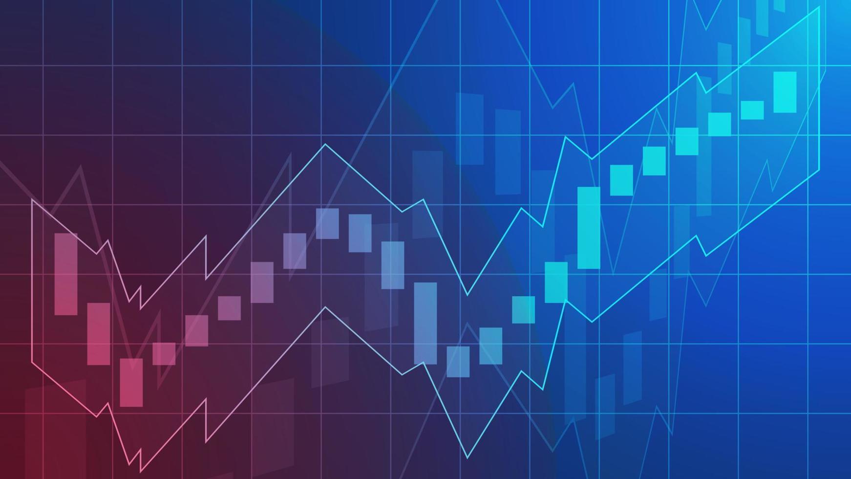 stock marknadsföra investering handel Graf begrepp bakgrund. ekonomisk trender, forex och crypto grafisk. vektor illustration. eps 10.