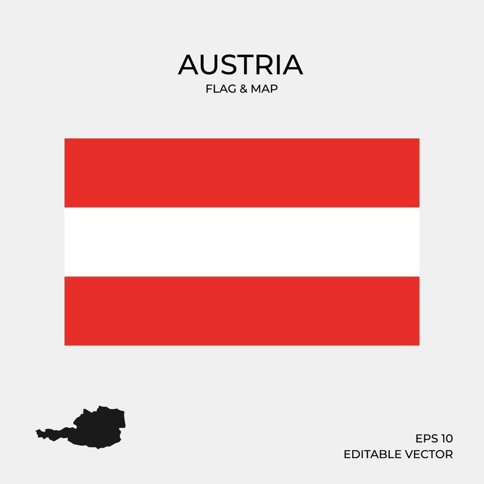 österreich karte und flagge vektor