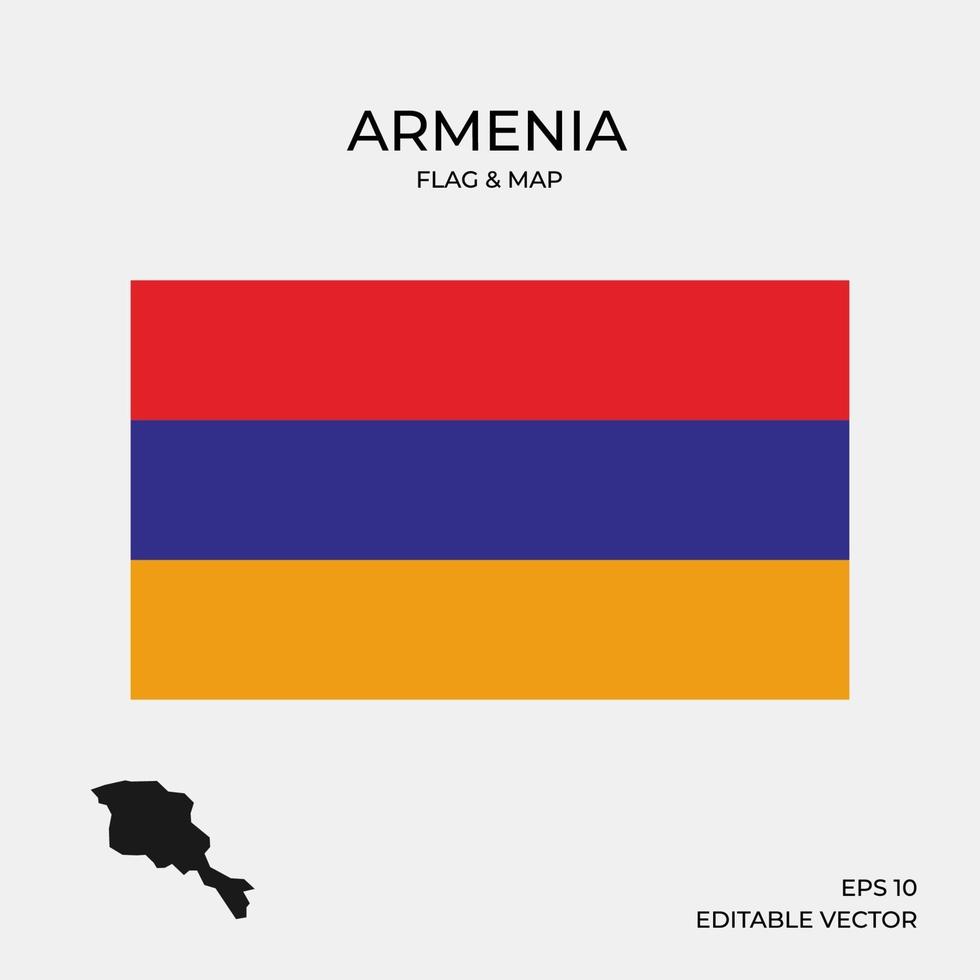 Armenien karta och flagga vektor