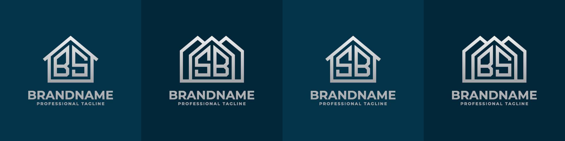 brev bs och sb Hem logotyp uppsättning. lämplig för några företag relaterad till hus, verklig egendom, konstruktion, interiör med bs eller sb initialer. vektor