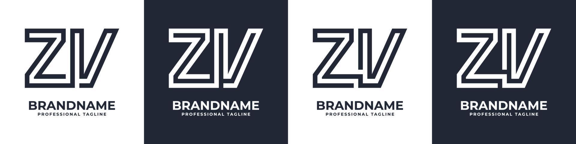 einfach zv Monogramm Logo, geeignet zum irgendein Geschäft mit zv oder vz Initial. vektor