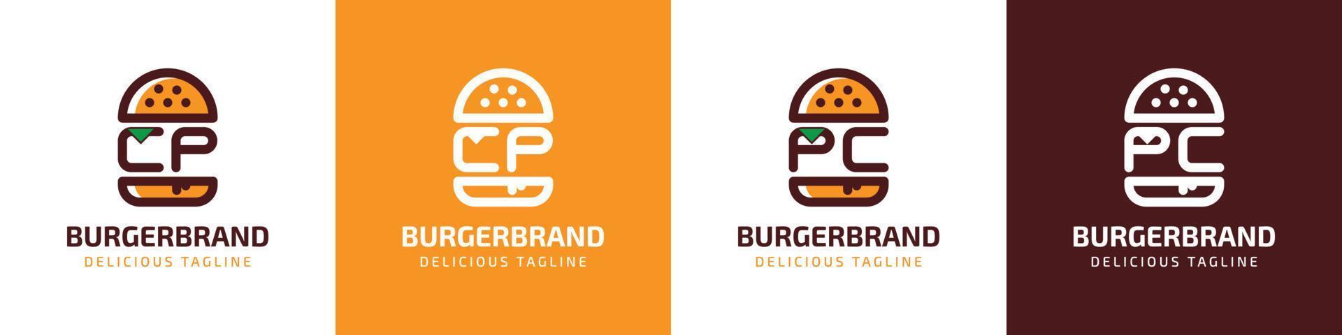 Brief vgl und pc Burger Logo, geeignet zum irgendein Geschäft verbunden zu Burger mit vgl oder pc Initialen. vektor