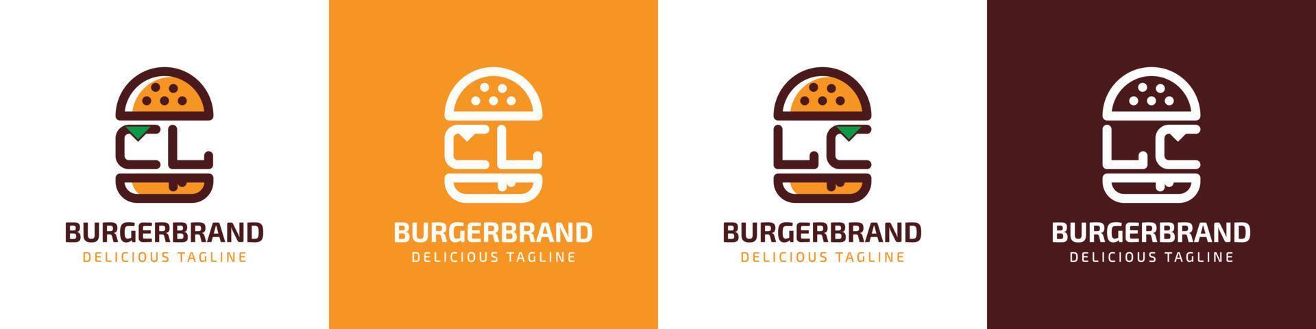 Brief cl und lc Burger Logo, geeignet zum irgendein Geschäft verbunden zu Burger mit cl oder lc Initialen. vektor