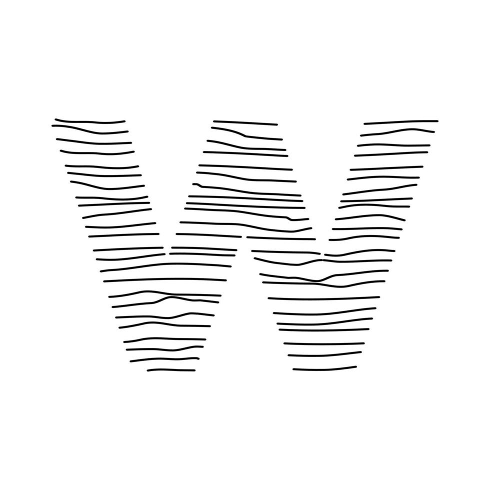 första w abstrakt linje logotyp vektor