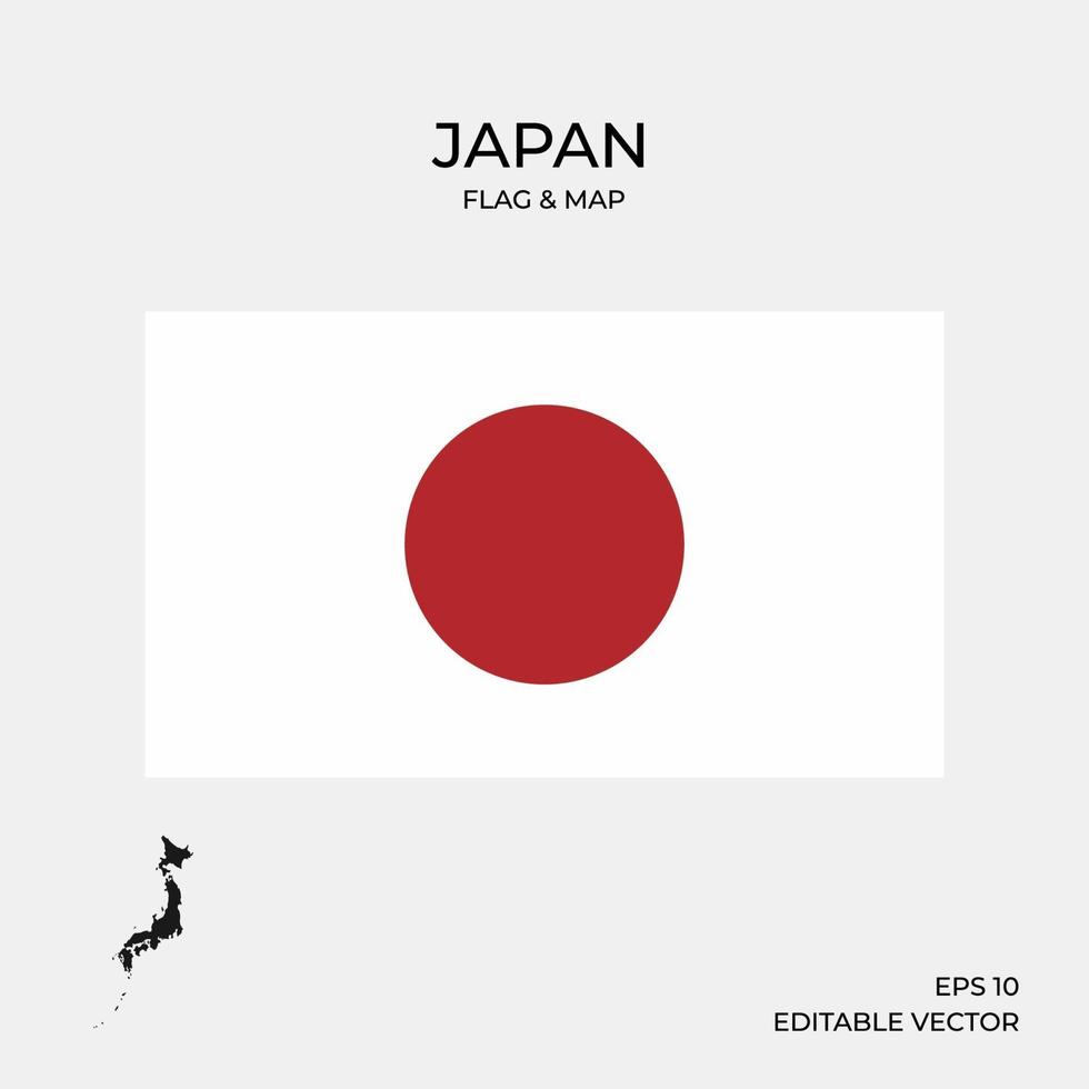 Japan Flagge und Karte vektor